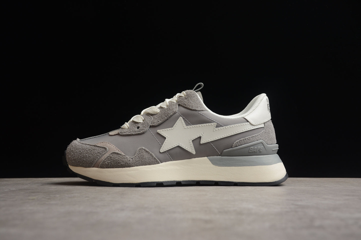 BAPE STA Runner Sneakers in Grey and White - Phantom Kicks