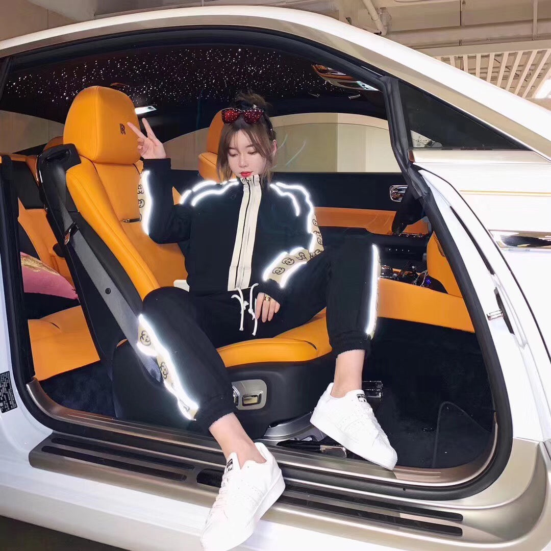 Gucci GG Logo Stripe Track Jacket - Black - Phantom Kicks