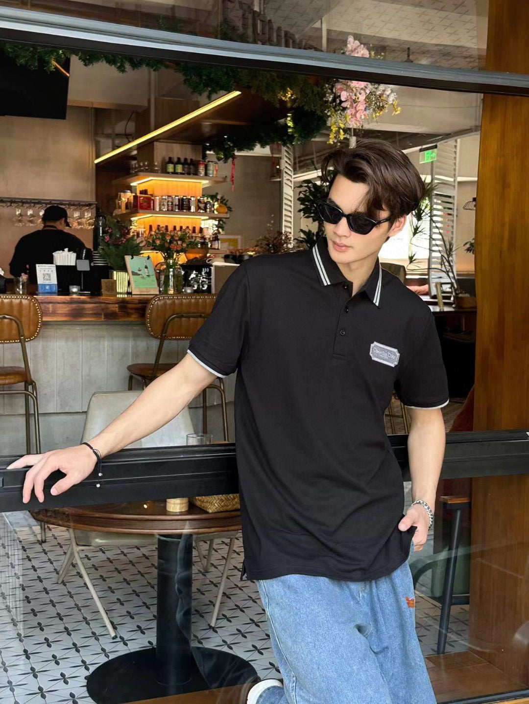 Dior Polo Shirt (Black) - Phantom Kicks
