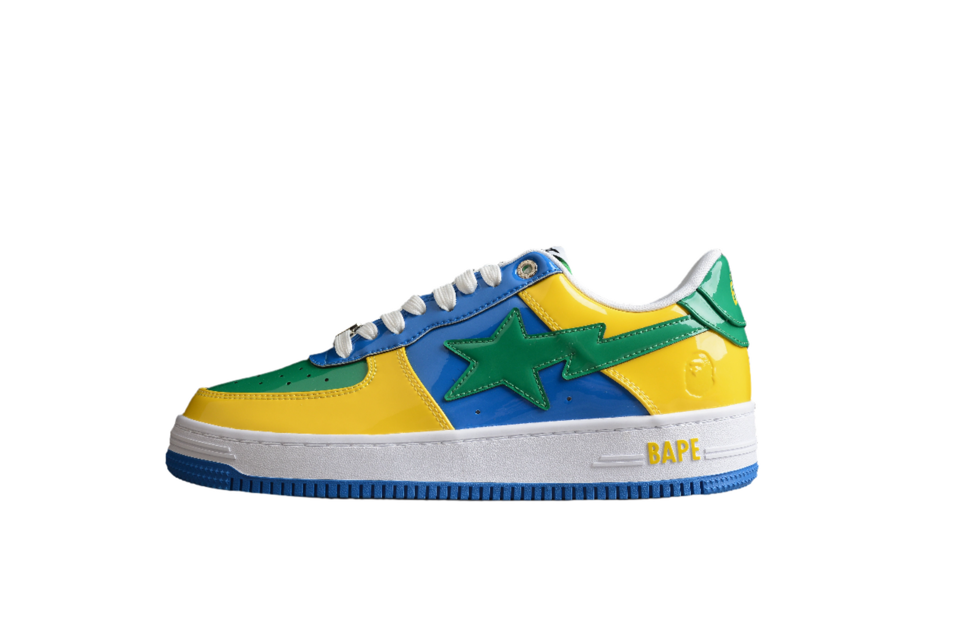 BAPE STA Low-Top Sneakers in Green, Blue, and Yellow - Phantom Kicks
