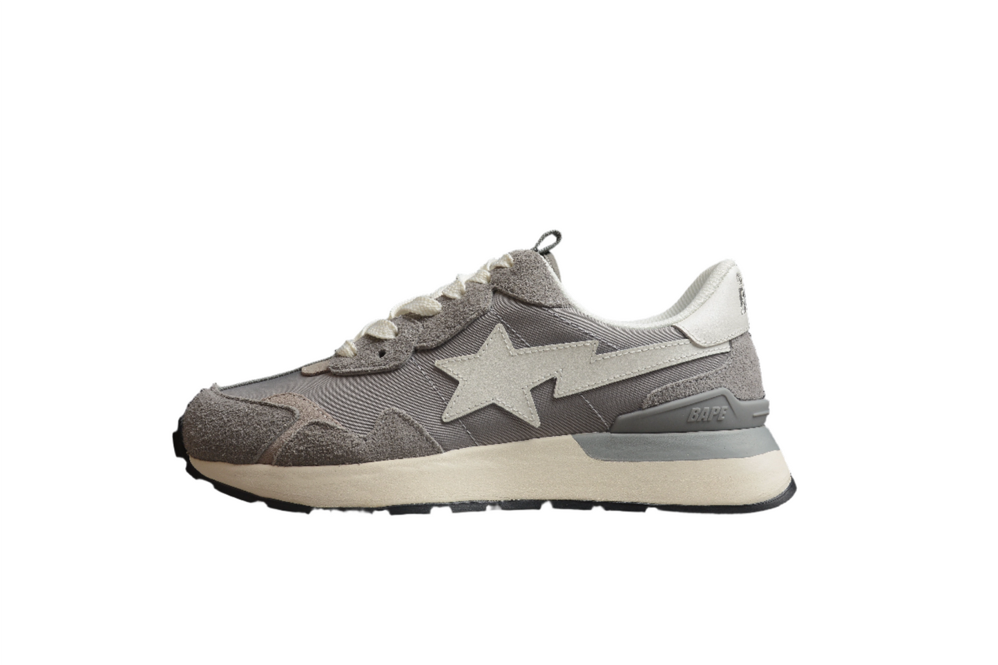 BAPE STA Runner Sneakers in Grey and White - Phantom Kicks