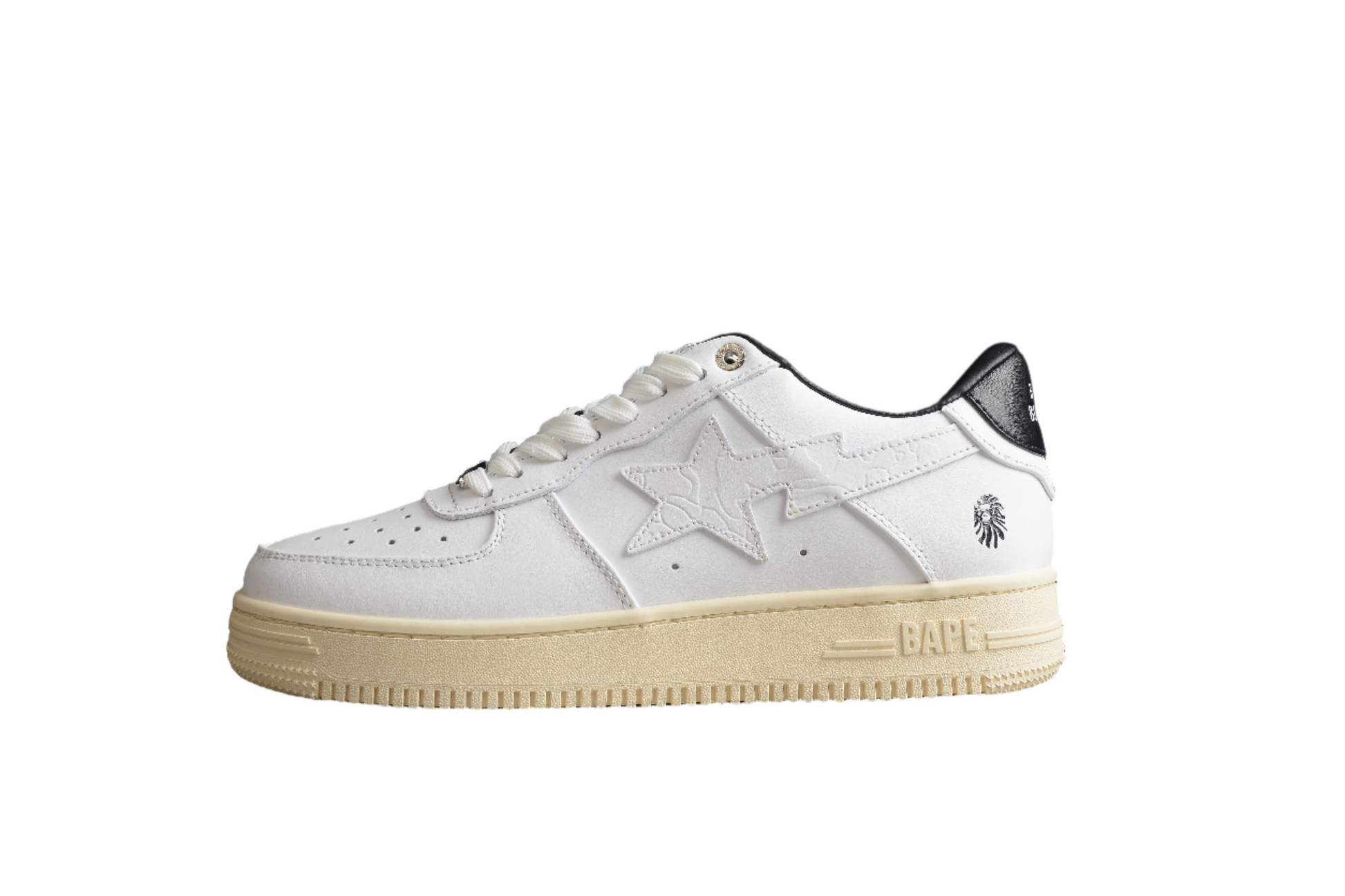 BAPE STA Low-Top Sneakers in White and Black - Phantom Kicks