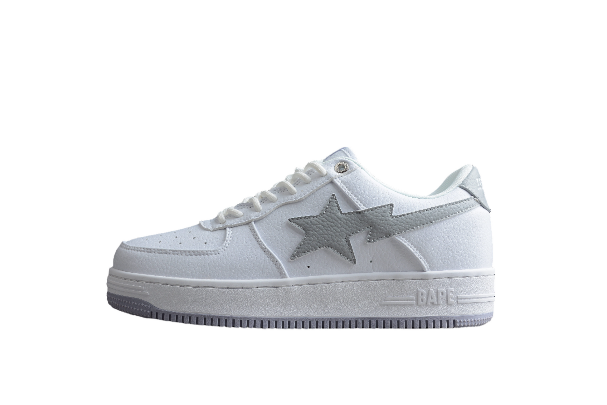 BAPE STA Low-Top Sneakers in White and Gray - Phantom Kicks