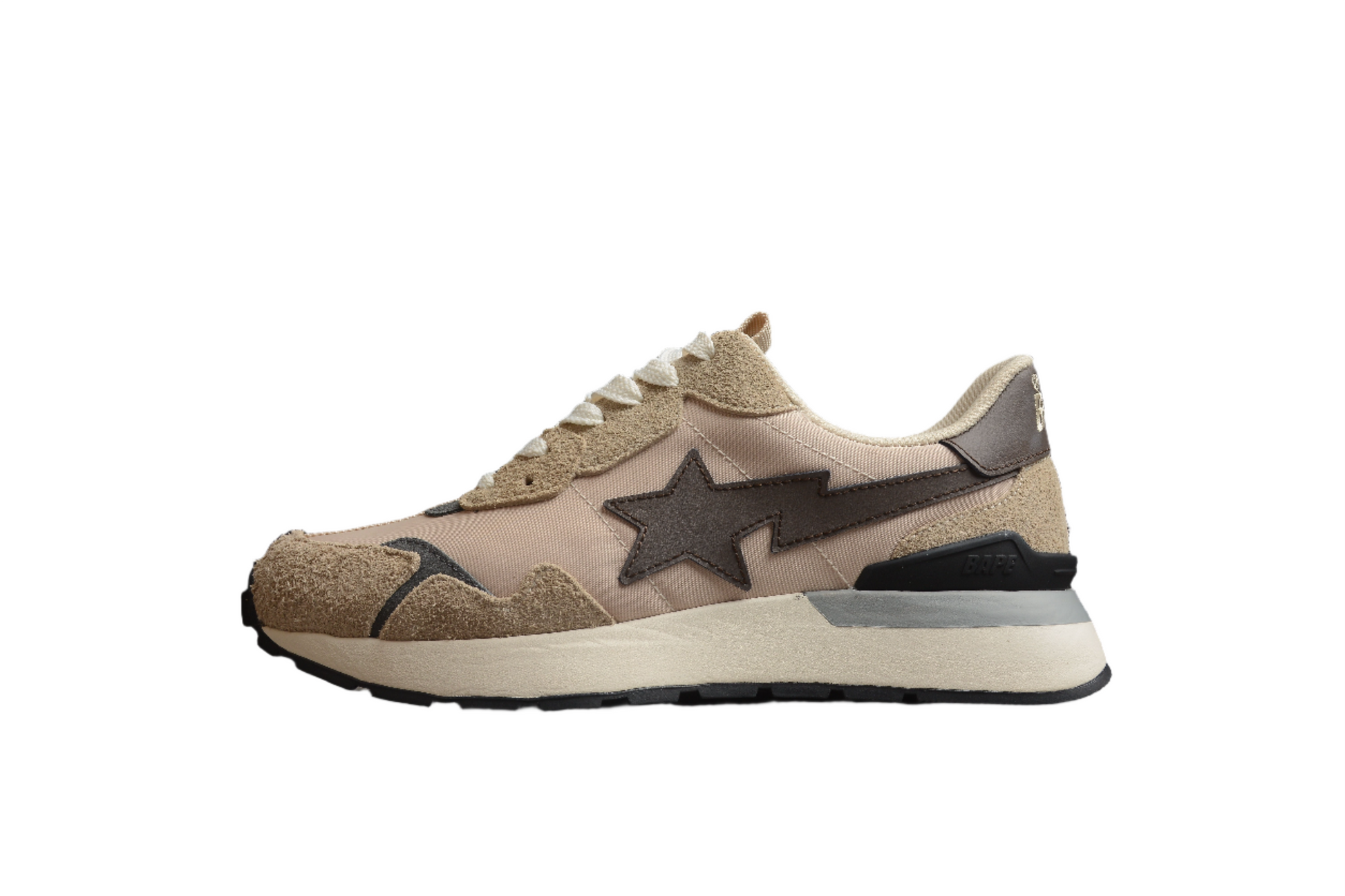 BAPE STA Retro Runner Beige and Brown Sneakers - Phantom Kicks