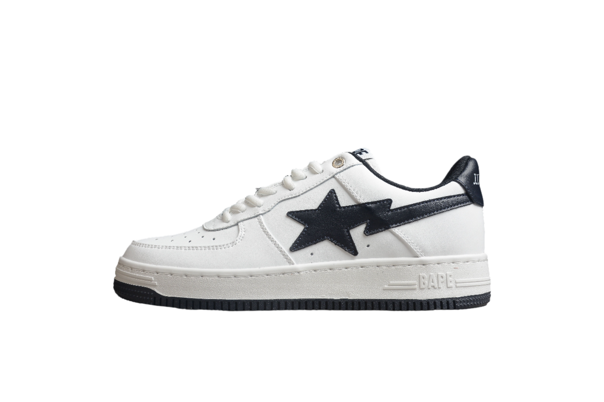 BAPE STA Low-Top White and Black Sneakers - Phantom Kicks