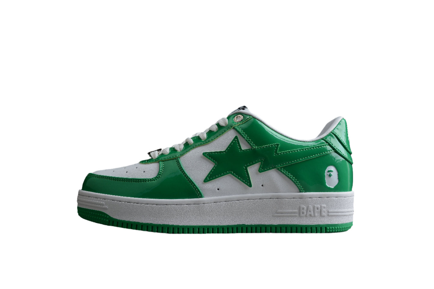 BAPE STA Low-Top Green and White Sneakers - Phantom Kicks