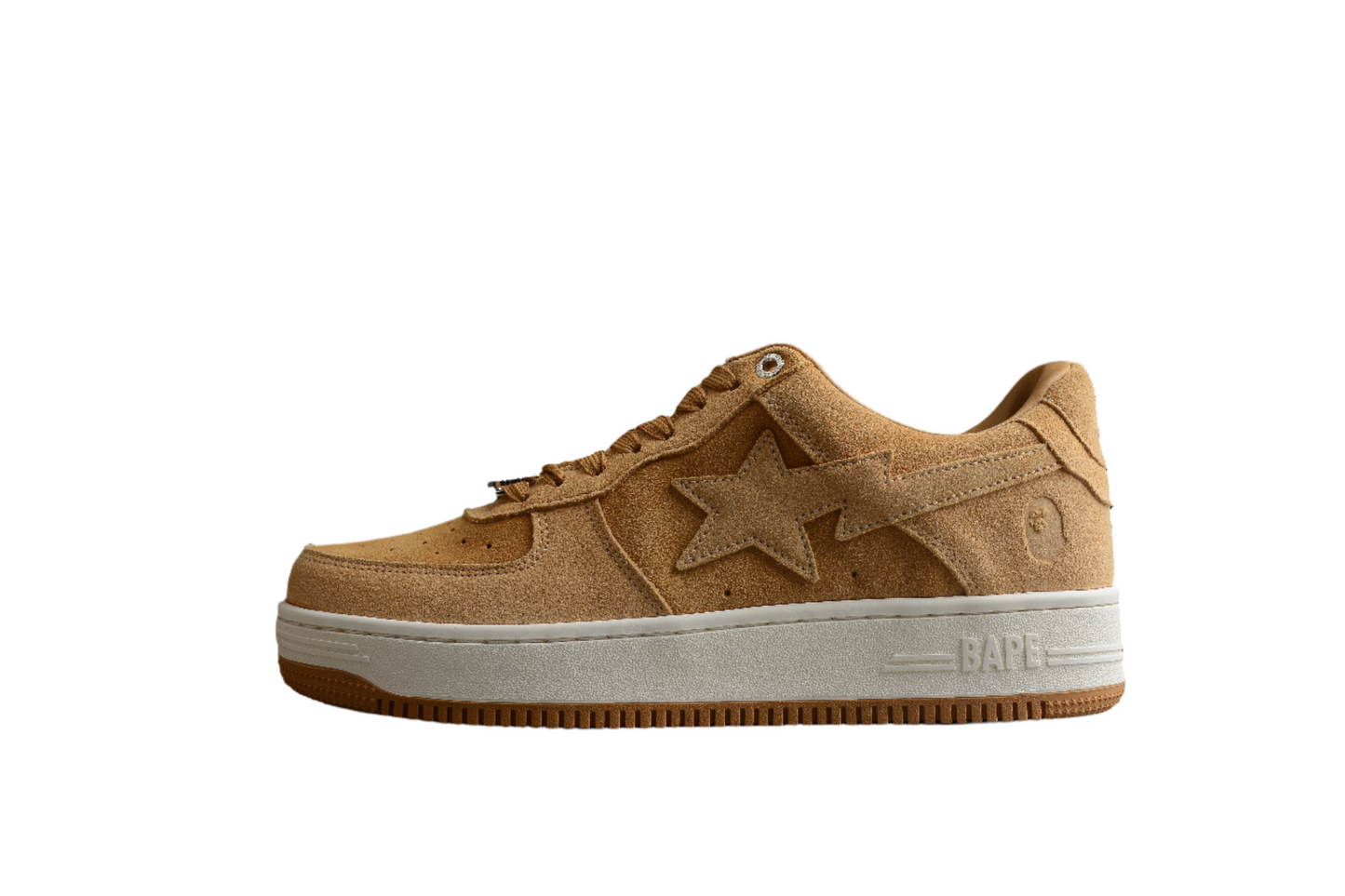 BAPE STA Low-Top Tan Suede Sneakers - Phantom Kicks
