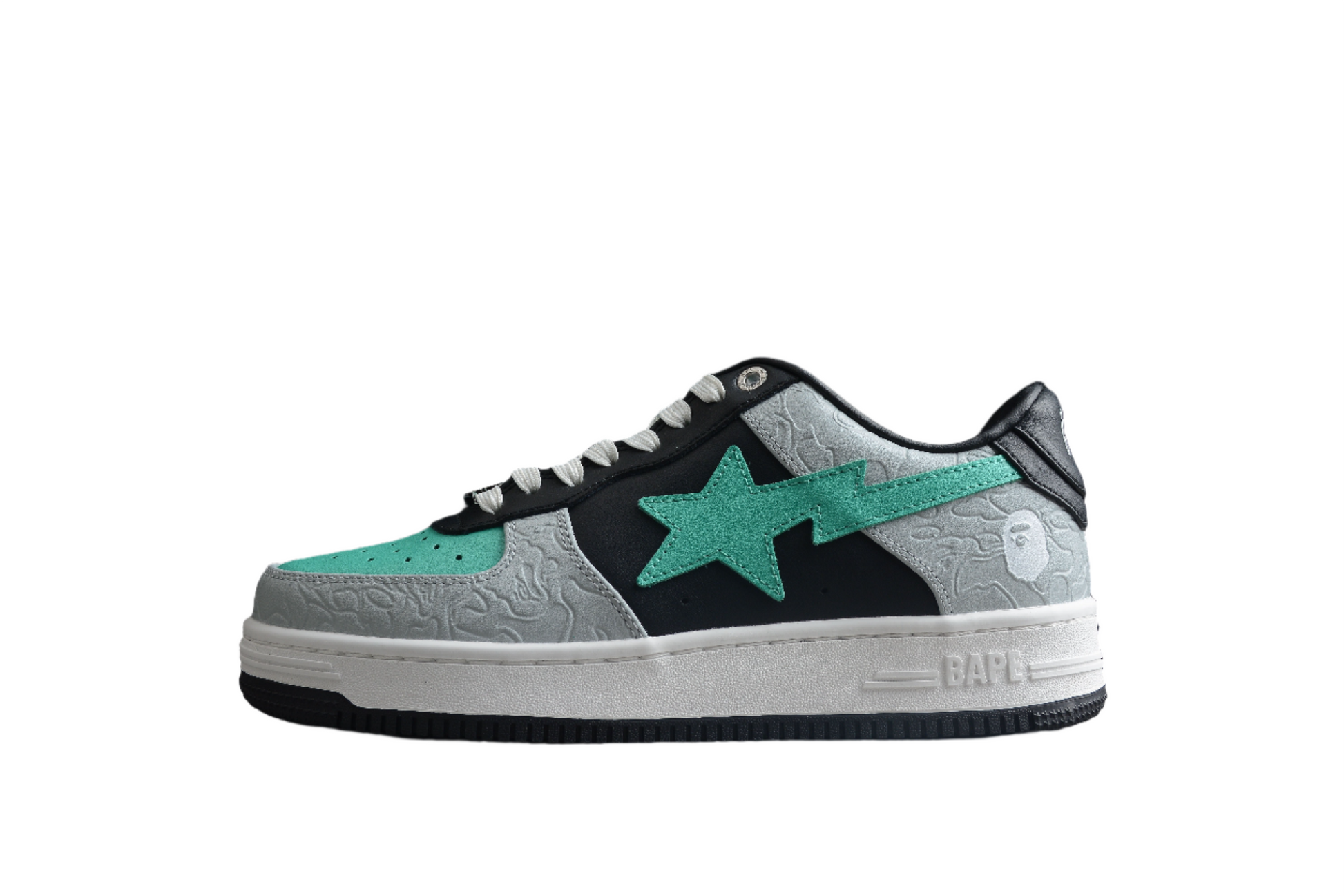 BAPE STA Low-Top Aqua and Grey Sneakers - Phantom Kicks