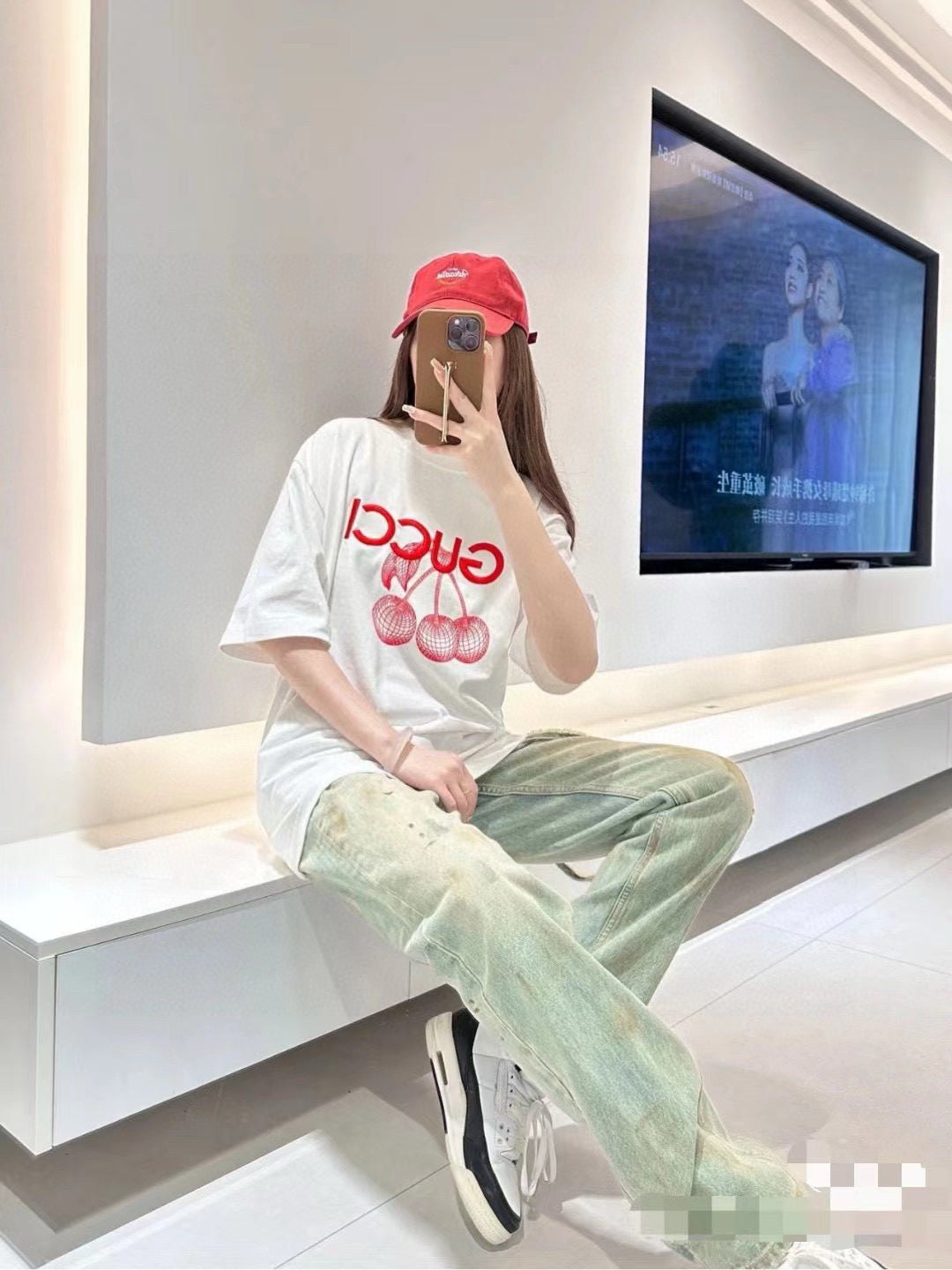 Gucci Cherry Graphic T-Shirt (White) - Phantom Kicks