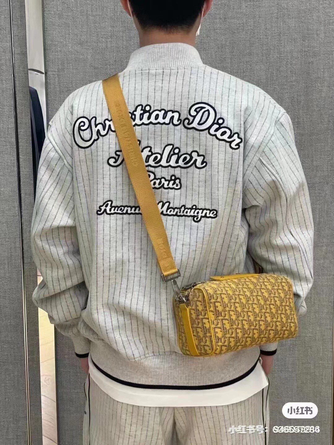 Dior Striped Bomber Jacket - Grey - Phantom Kicks