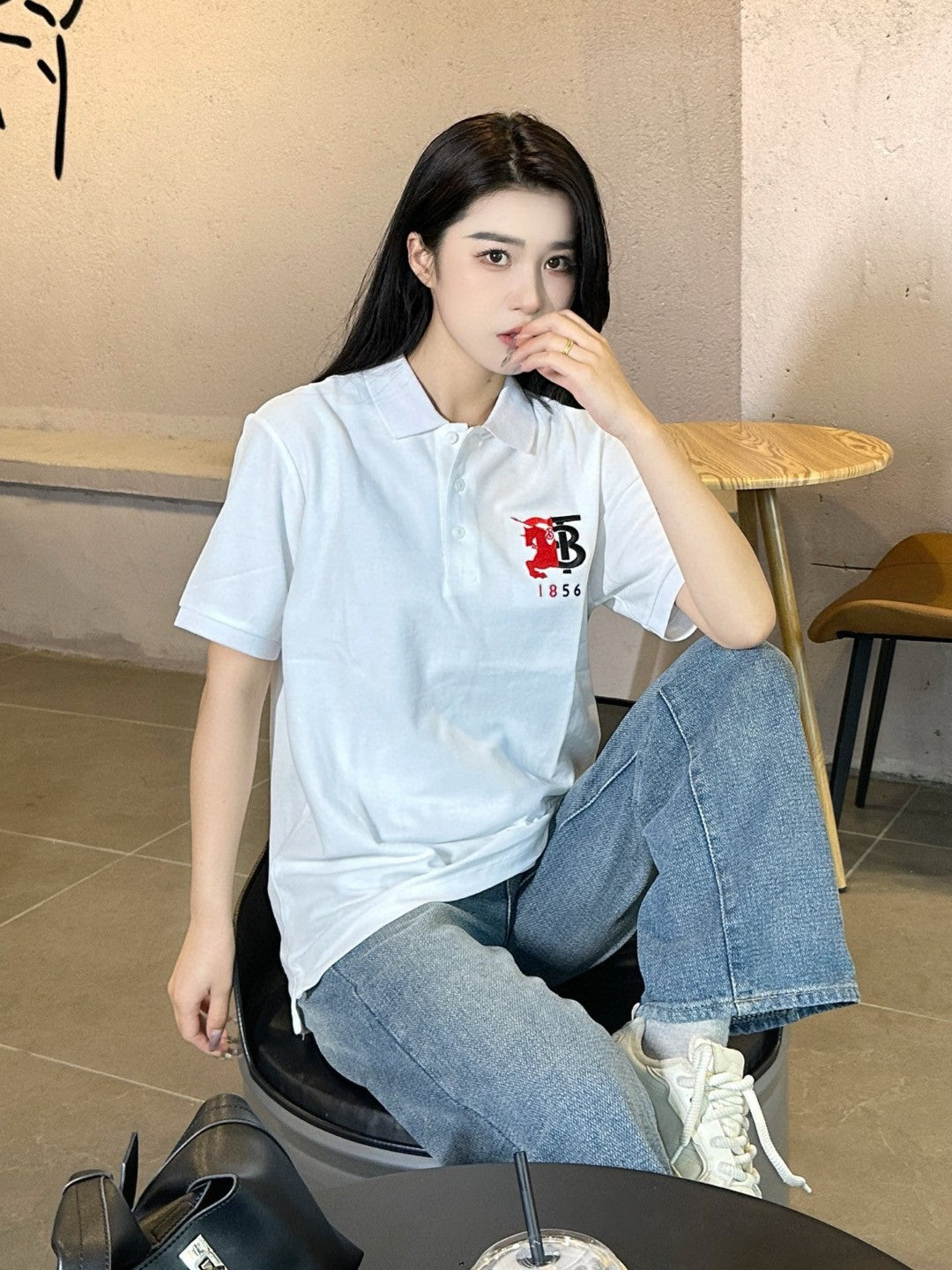 Burberry Monogram Logo Polo Shirt (White) - Phantom Kicks