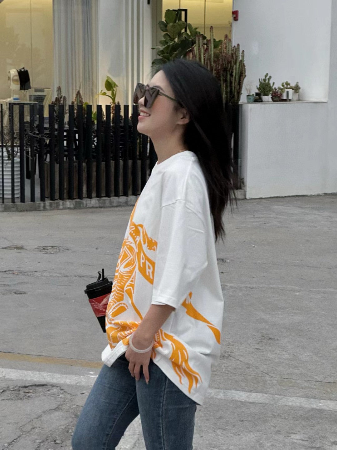 Burberry Knight Print T-Shirt (Cream/Orange) - Phantom Kicks
