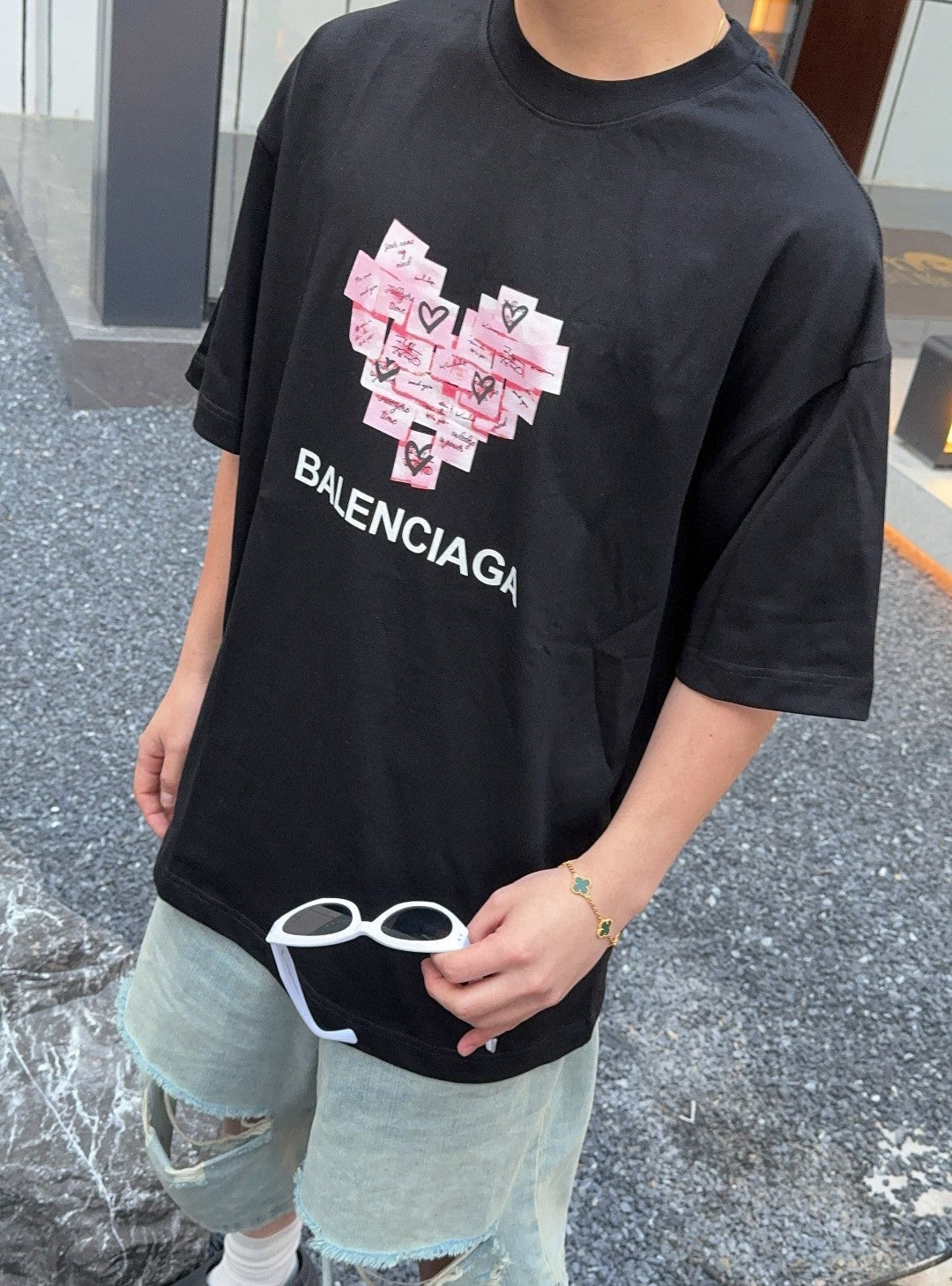Balenciaga Love Notes T-Shirt in Black - Phantom Kicks