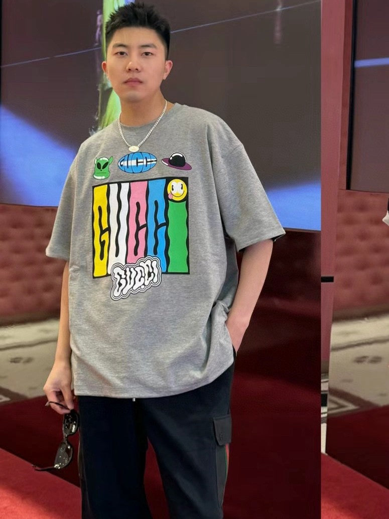Gucci Cartoon Graphic T-Shirt (Grey) - Phantom Kicks