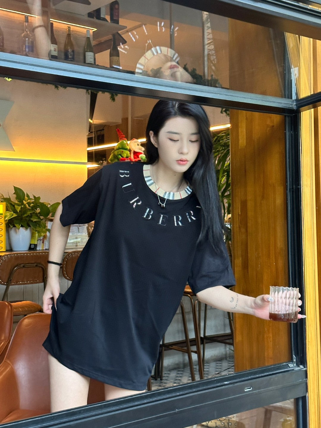 Burberry Logo Collar Detail Black T-Shirt - Phantom Kicks