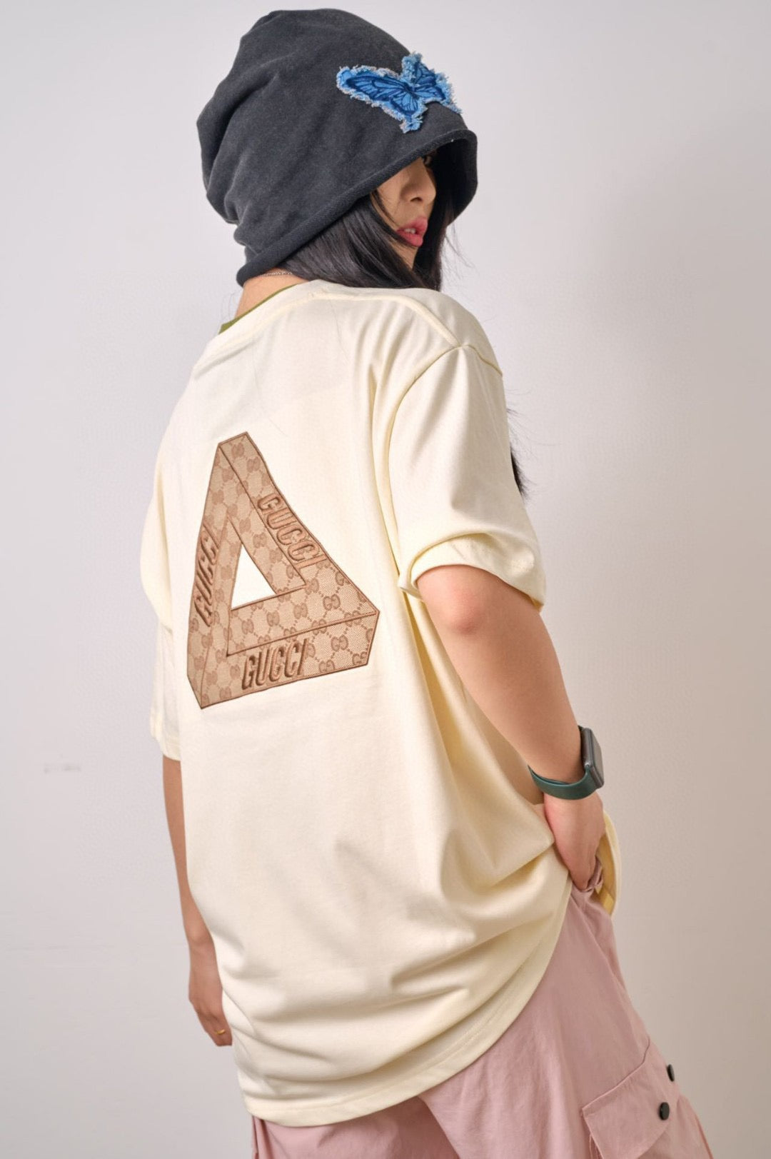 Gucci Triangle Logo Beige T-Shirt - Phantom Kicks