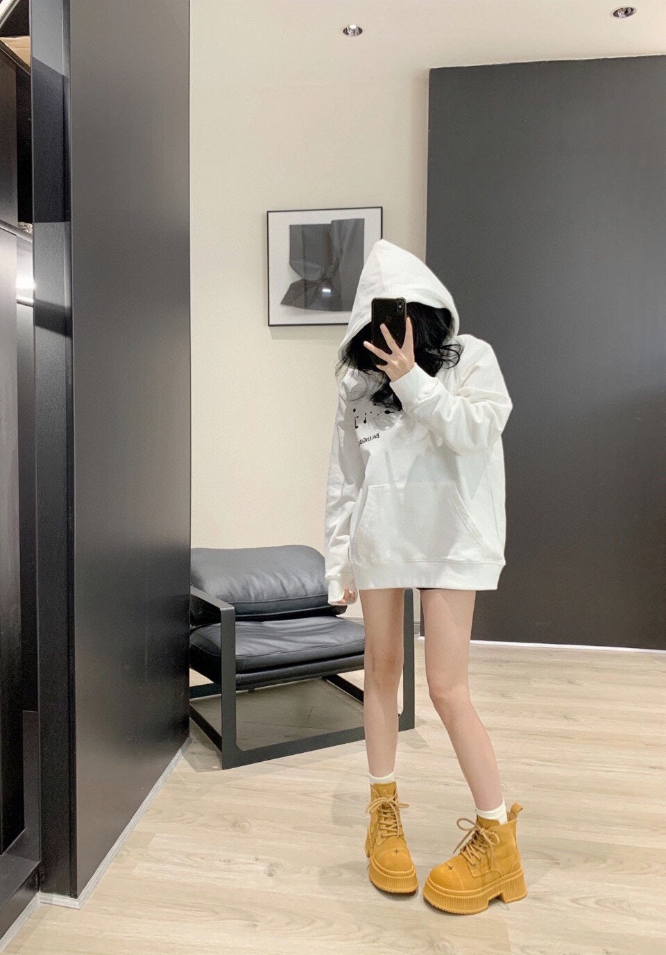 Balenciaga White Logo Hoodie - Phantom Kicks