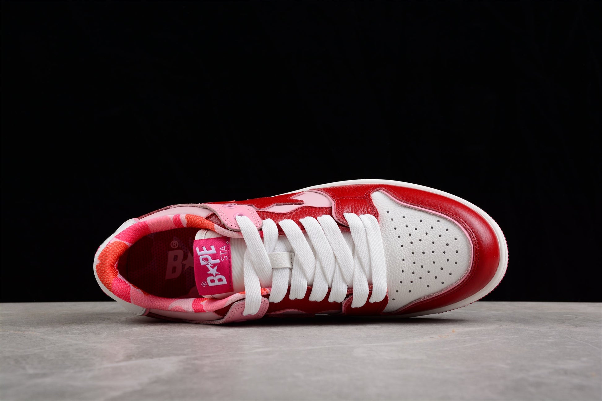 BAPE STA Low-Top Sneakers in Red and Pink - Phantom Kicks