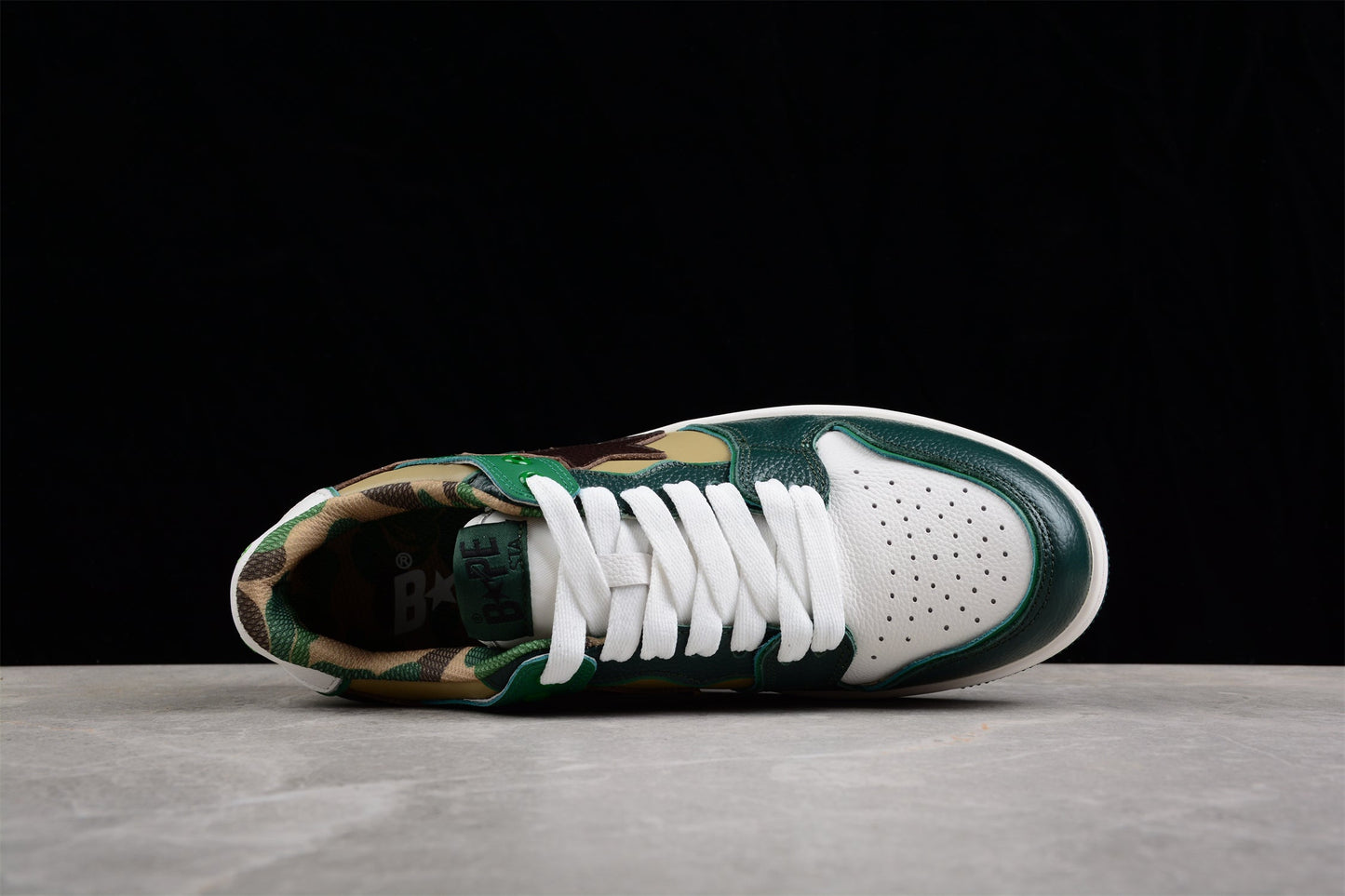 BAPE STA Low-Top Sneakers in Green and Brown - Phantom Kicks