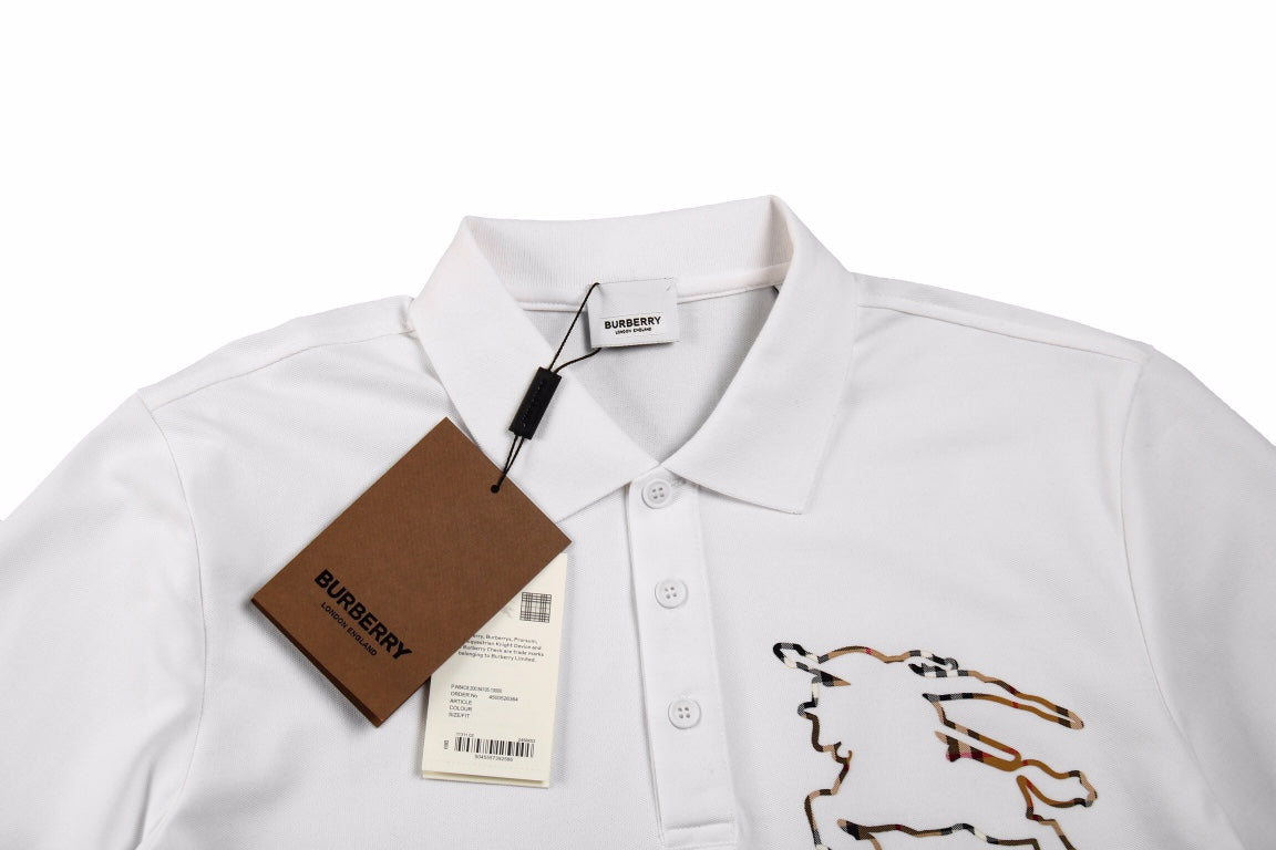 Burberry Embroidered Knight Polo - White - Phantom Kicks