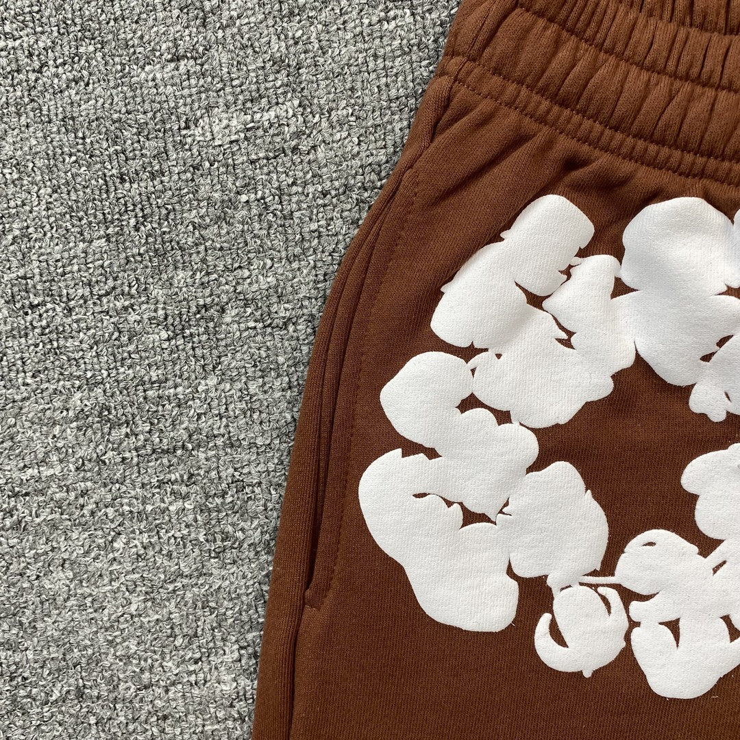 DENIM TEARS COTTON WREATH SHORTS BROWN - Phantom Kicks