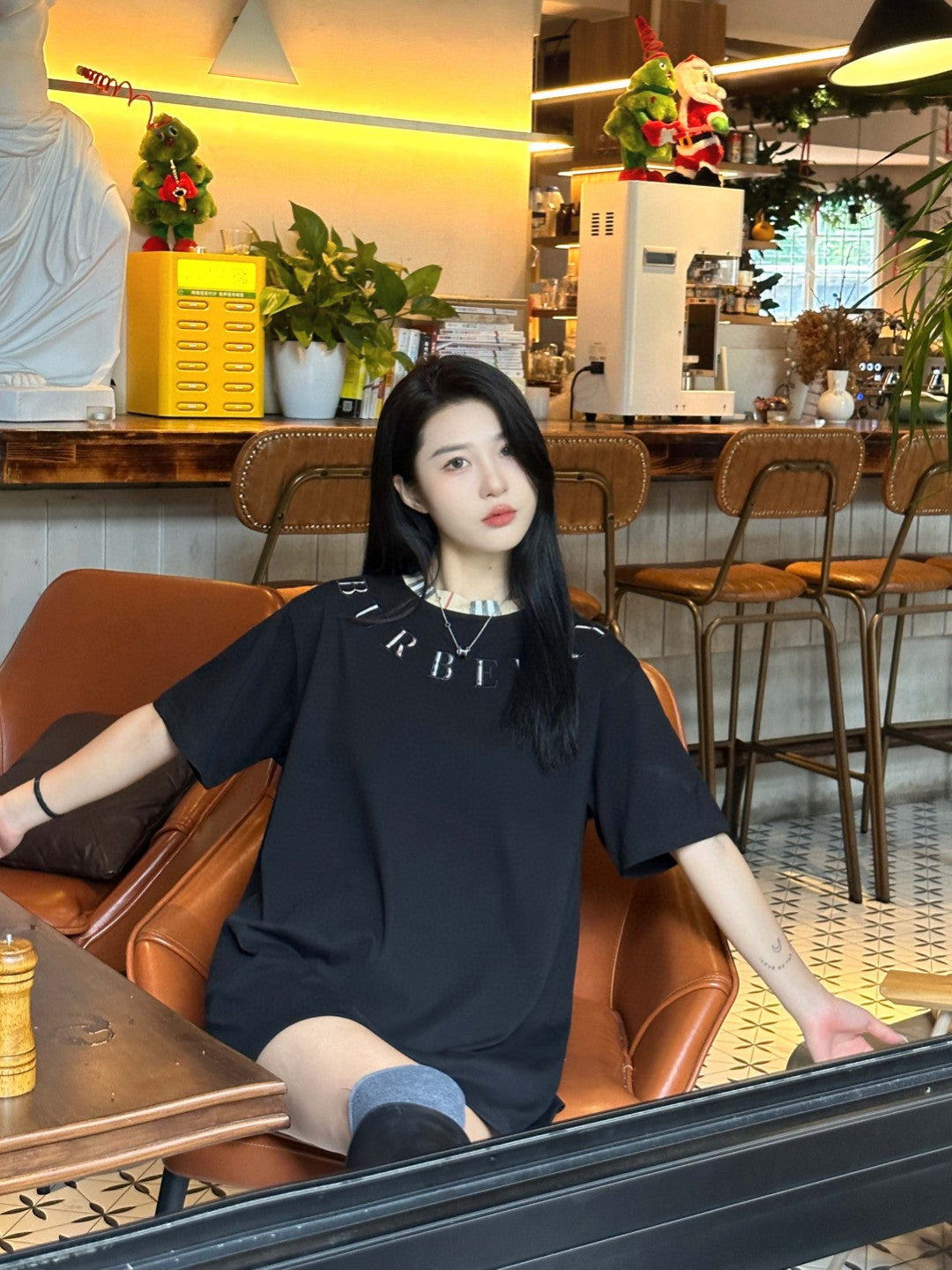 Burberry Check Collar Black T-Shirt - Phantom Kicks
