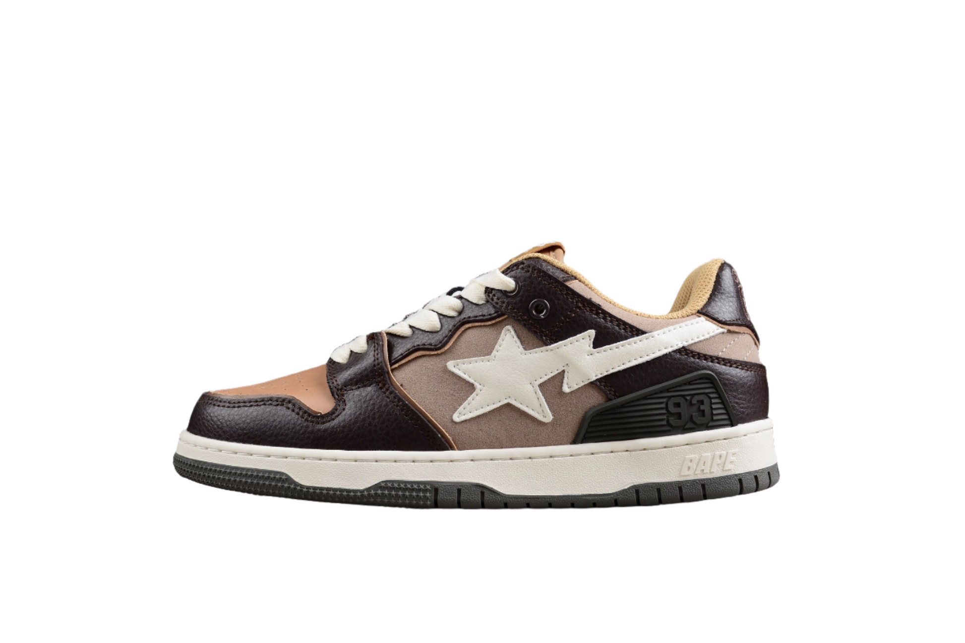 BAPE STA Low-Top Sneakers in Brown and Beige - Phantom Kicks