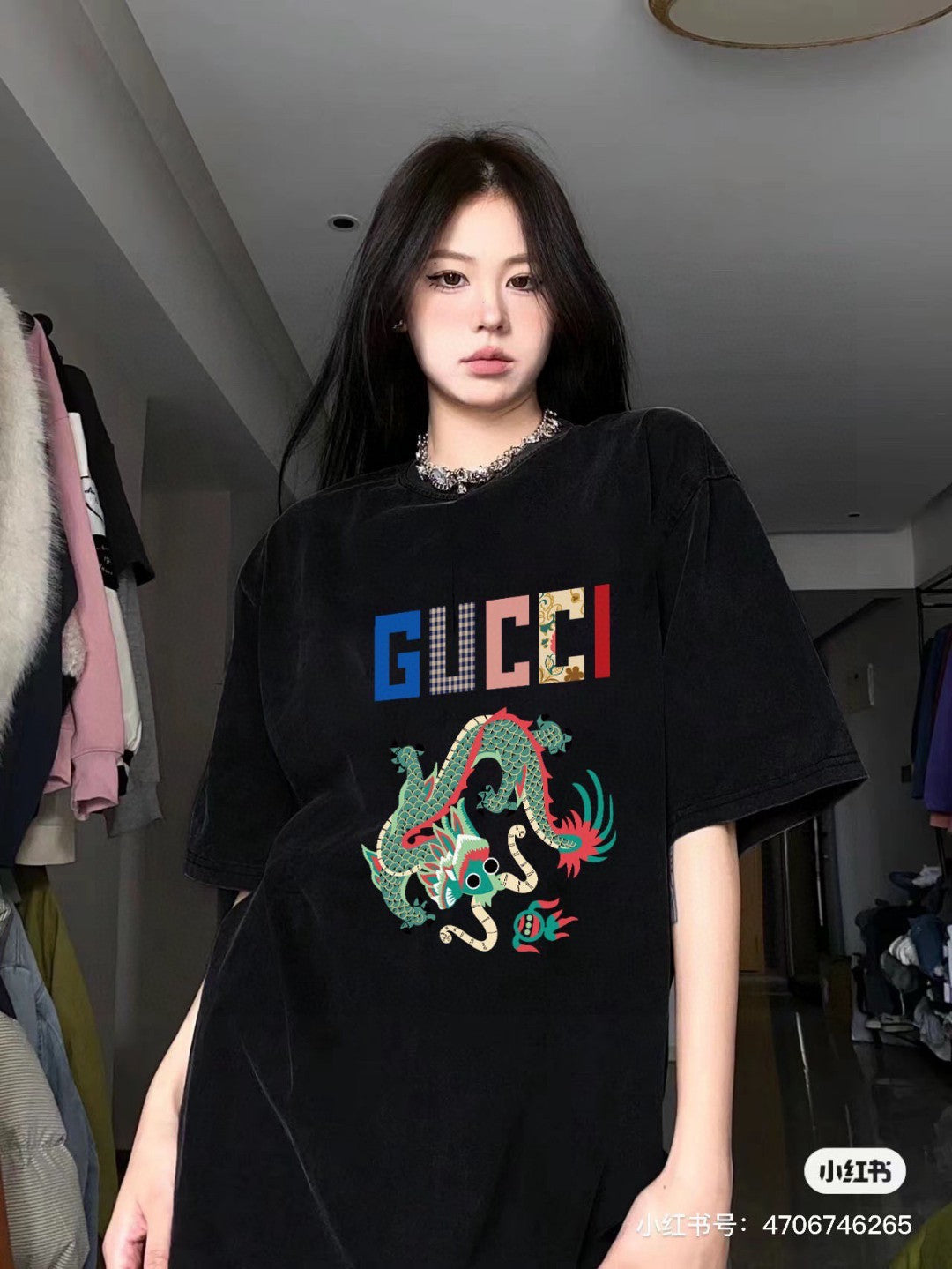 Gucci Dragon Graphic T-Shirt (Black) - Phantom Kicks