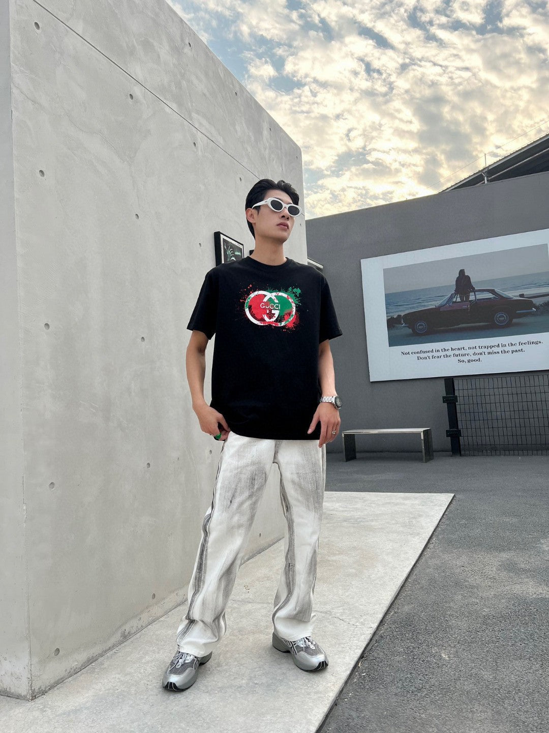 Gucci Splatter Logo T-Shirt (Black) - Phantom Kicks