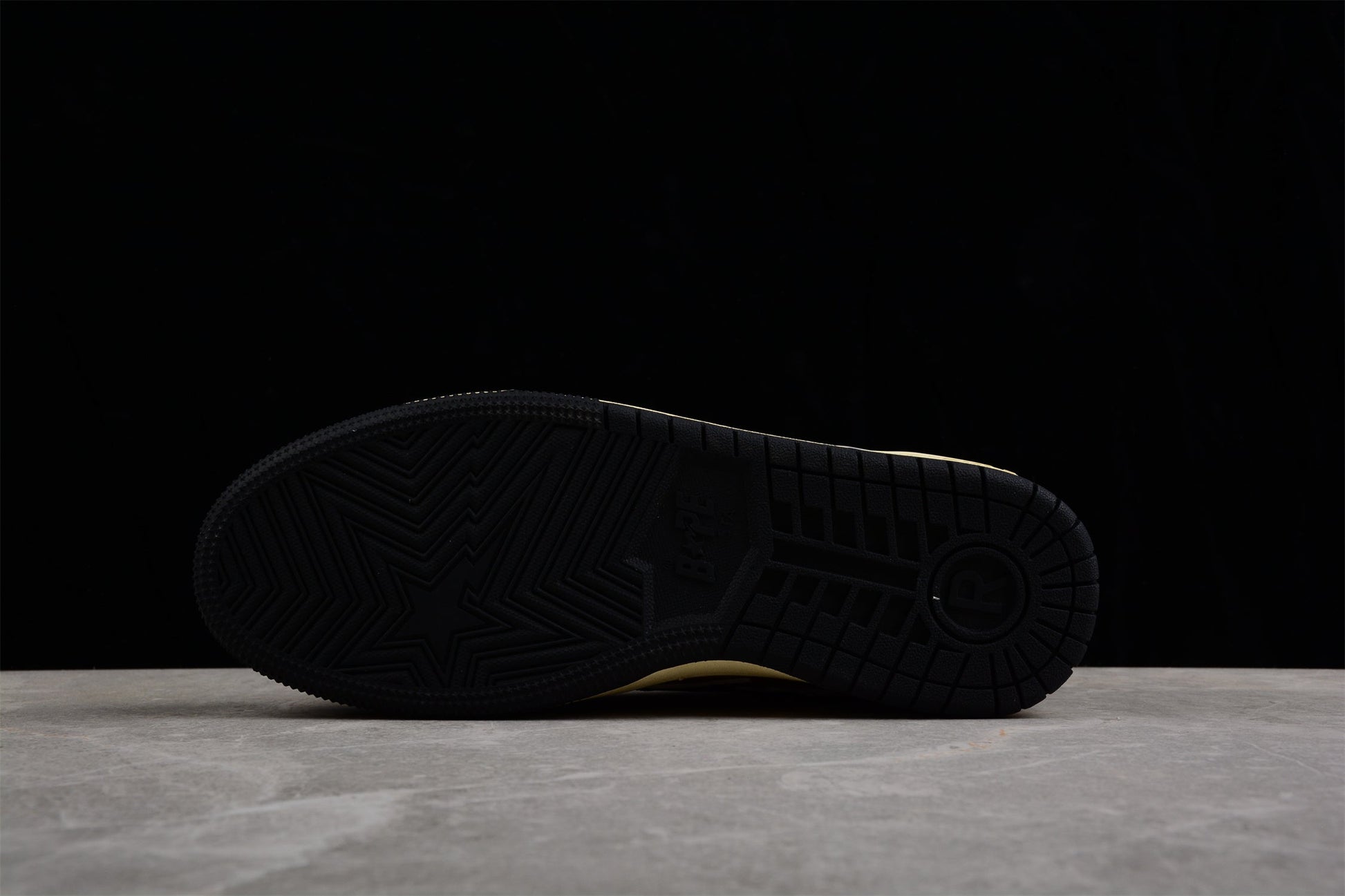 BAPE STA Low Top Sneakers in Black and Yellow - Phantom Kicks