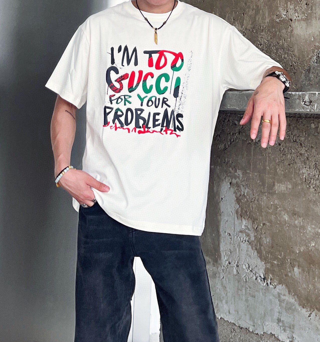 Gucci 'I'm Too Gucci for Your Problems' T-Shirt - Phantom Kicks