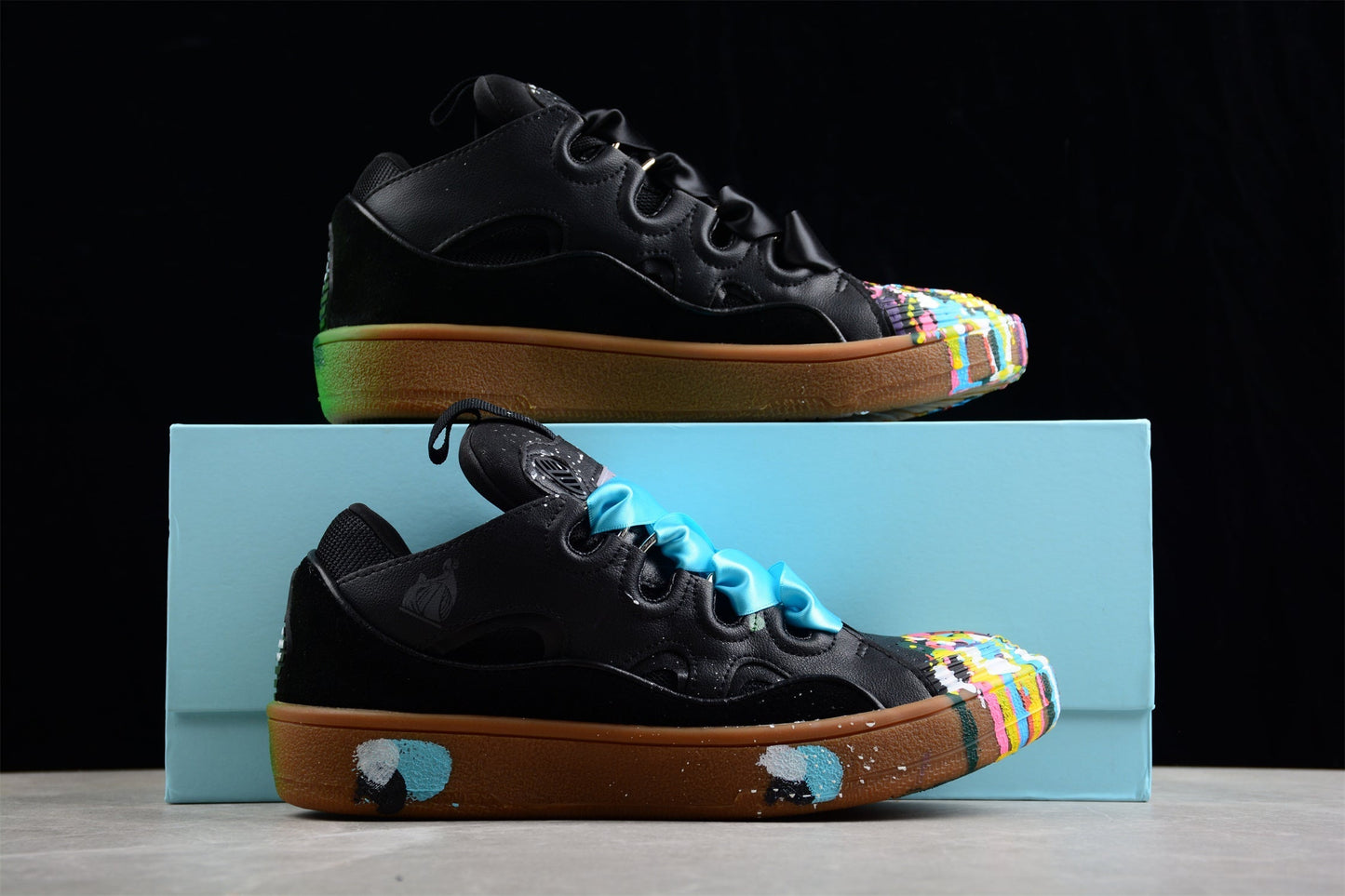 Black Multicolor Low Top Sneakers - Phantom Kicks