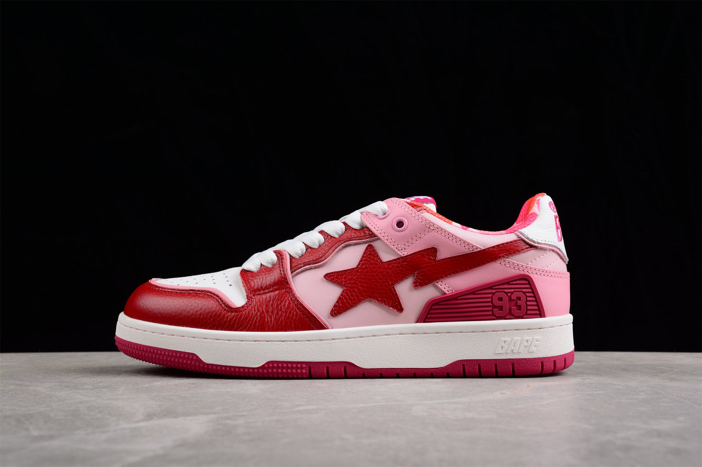 BAPE STA Low-Top Sneakers in Red and Pink - Phantom Kicks