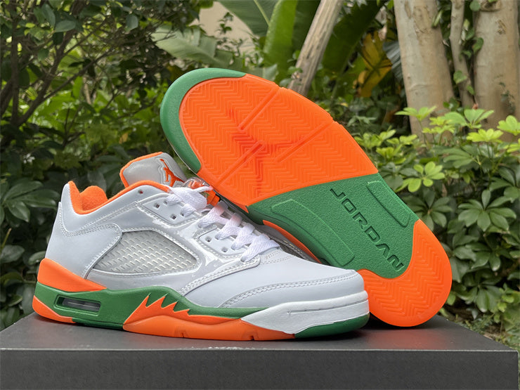 JORDAN 5 Low White/Orange/Green - Phantom Kicks