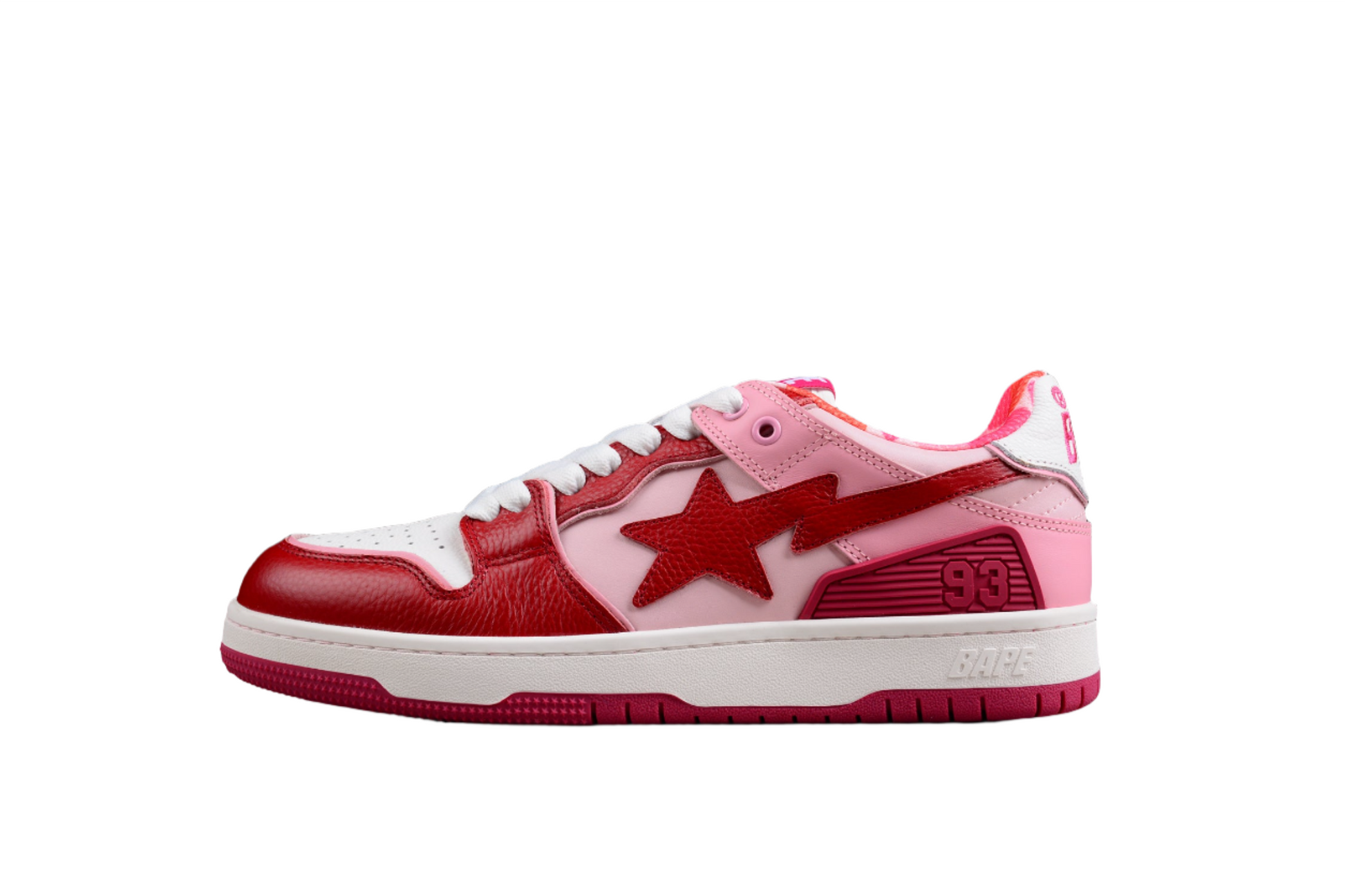 BAPE STA Low-Top Sneakers in Red and Pink - Phantom Kicks