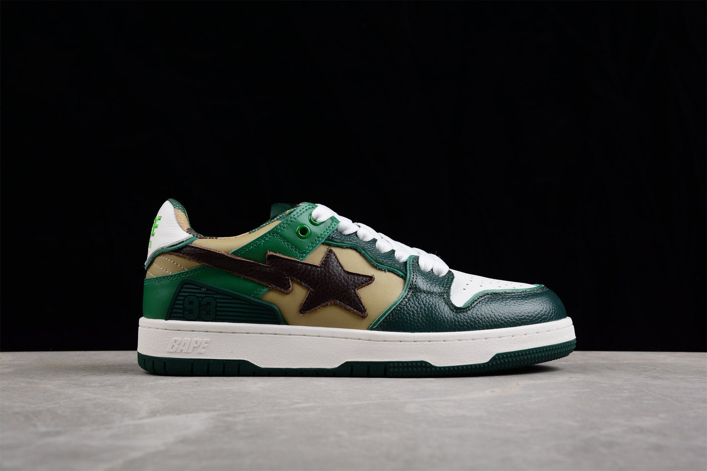 BAPE STA Low-Top Sneakers in Green and Brown - Phantom Kicks