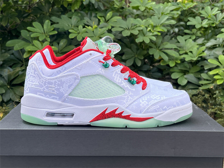 JORDAN 5 White/Red/Green - Phantom Kicks