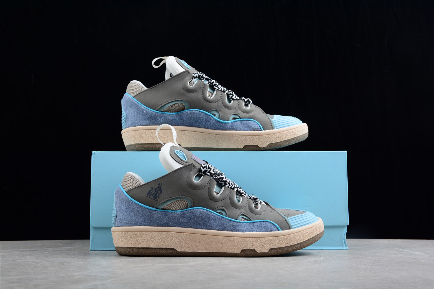 Lanvin Grey and Blue Sneakers - Phantom Kicks