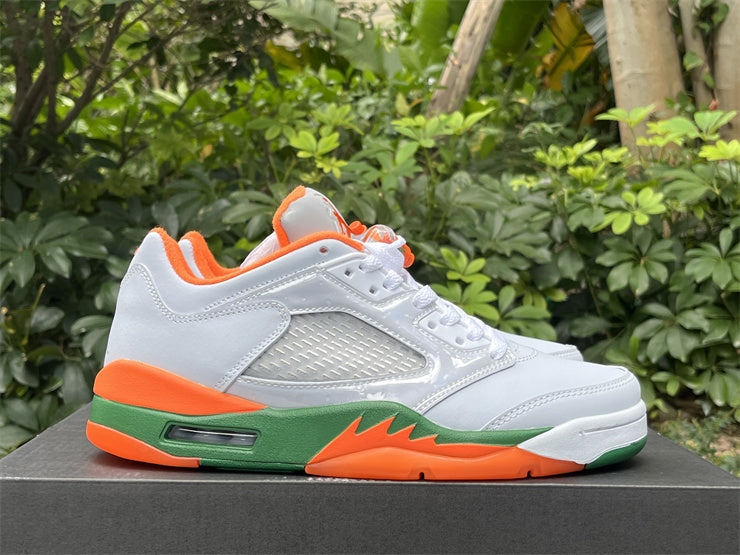 JORDAN 5 Low White/Orange/Green - Phantom Kicks