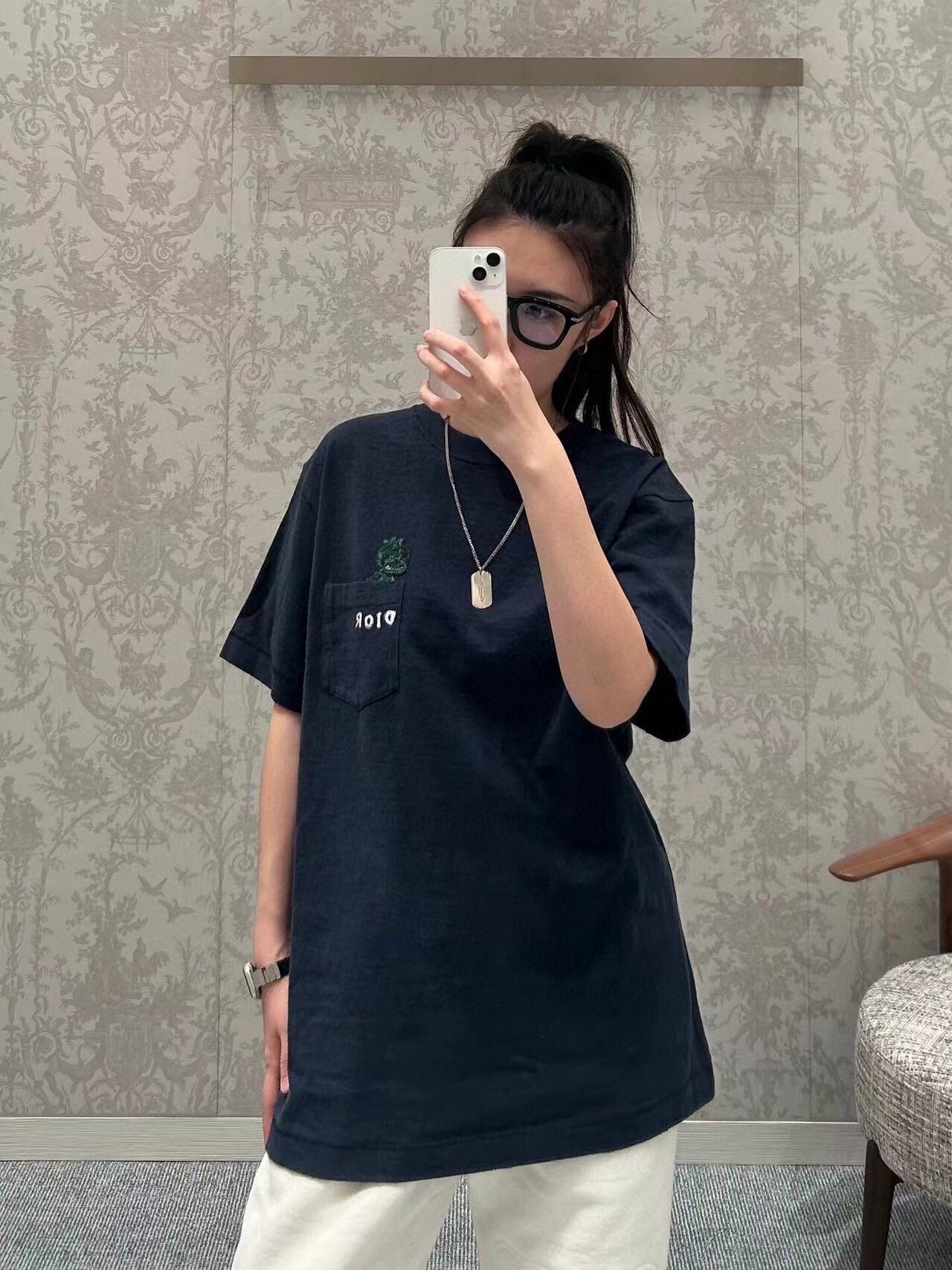 Dior Embroidered Lizard T-Shirt - Black - Phantom Kicks