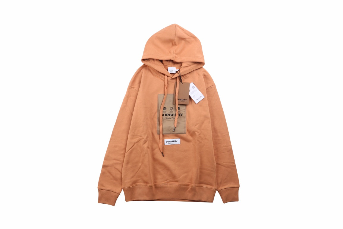 Burberry Brown Hoodie with Logo Patch - Phantom Kicks