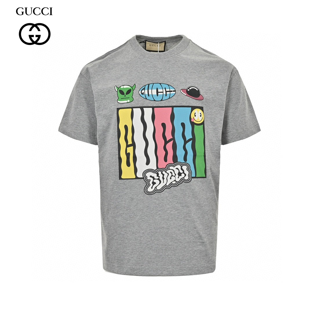 Gucci Cartoon Graphic T-Shirt (Grey) - Phantom Kicks