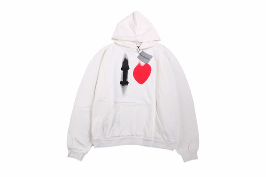 Balenciaga White Hoodie with "I Love" Graphic - Phantom Kicks
