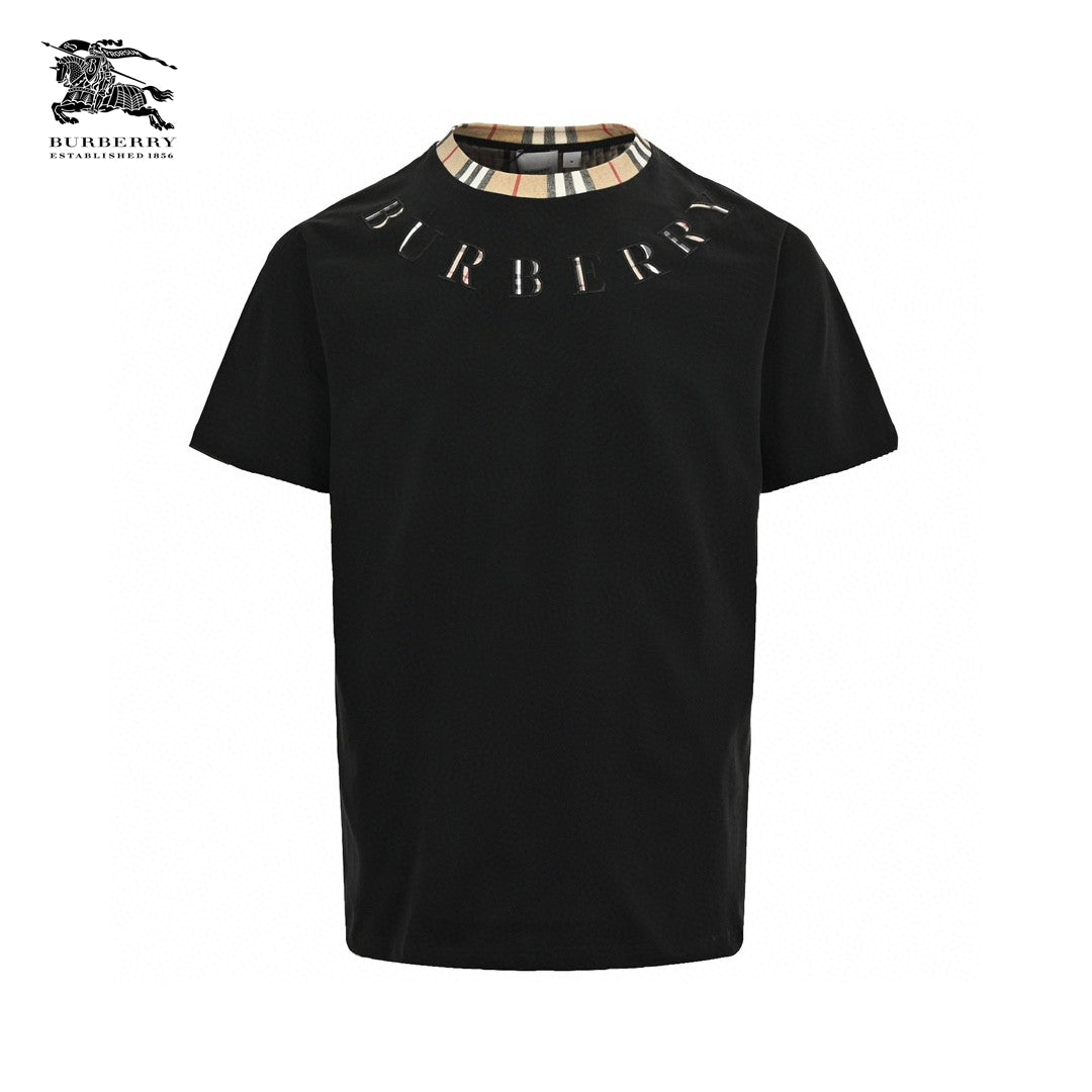 Burberry Check Collar Black T-Shirt - Phantom Kicks