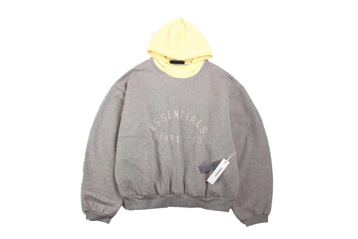 Fear of God Essentials Hoodie - Grey with Yellow Hood - Phantom Kicks
