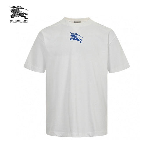 Burberry White T-Shirt with Blue Equestrian Knight Logo - Phantom Kicks