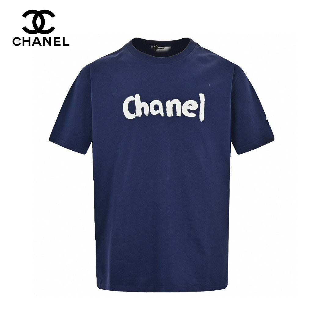 Chanel Logo T-Shirt (Navy Blue) - Phantom Kicks
