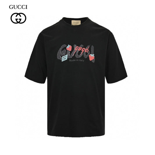 Gucci Strawberry Logo T-Shirt (Black) - Phantom Kicks