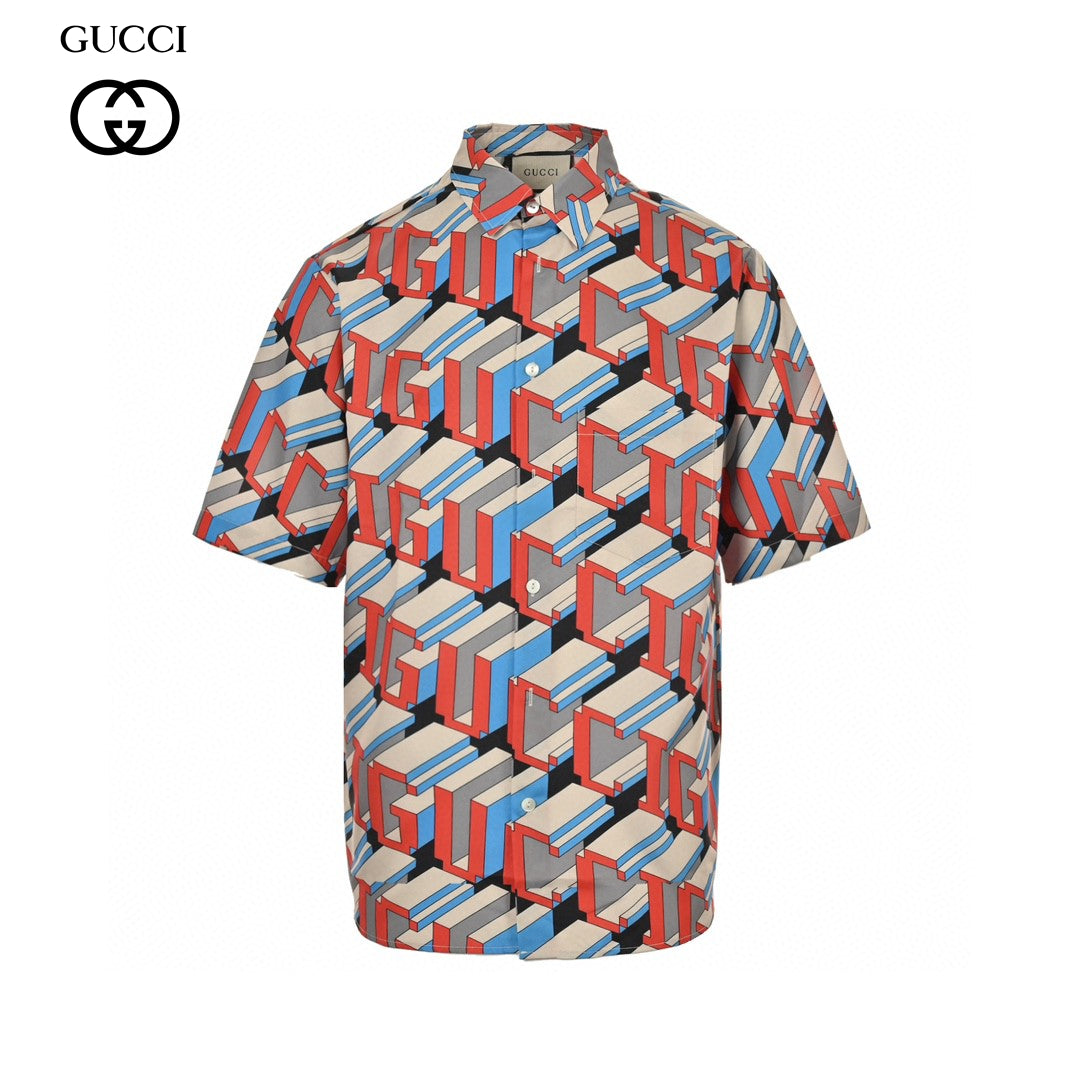 Gucci Geometric Logo Print Shirt - Phantom Kicks