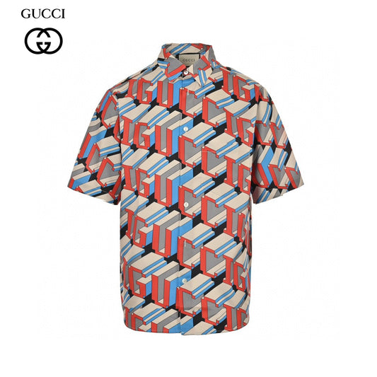 Gucci Geometric Logo Print Shirt - Phantom Kicks